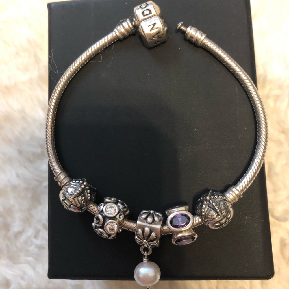 Pandora bracelet with charms